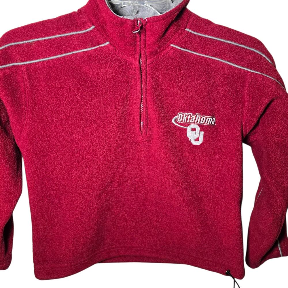 Starter OU Oklahoma University Fleece Jacket Red Sz 8 Child Waist Adjustable
